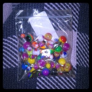 Random assortment of belly button rings